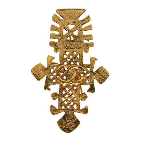 CHANEL Gold Coco Mark Brooch - Picture 1 of 3